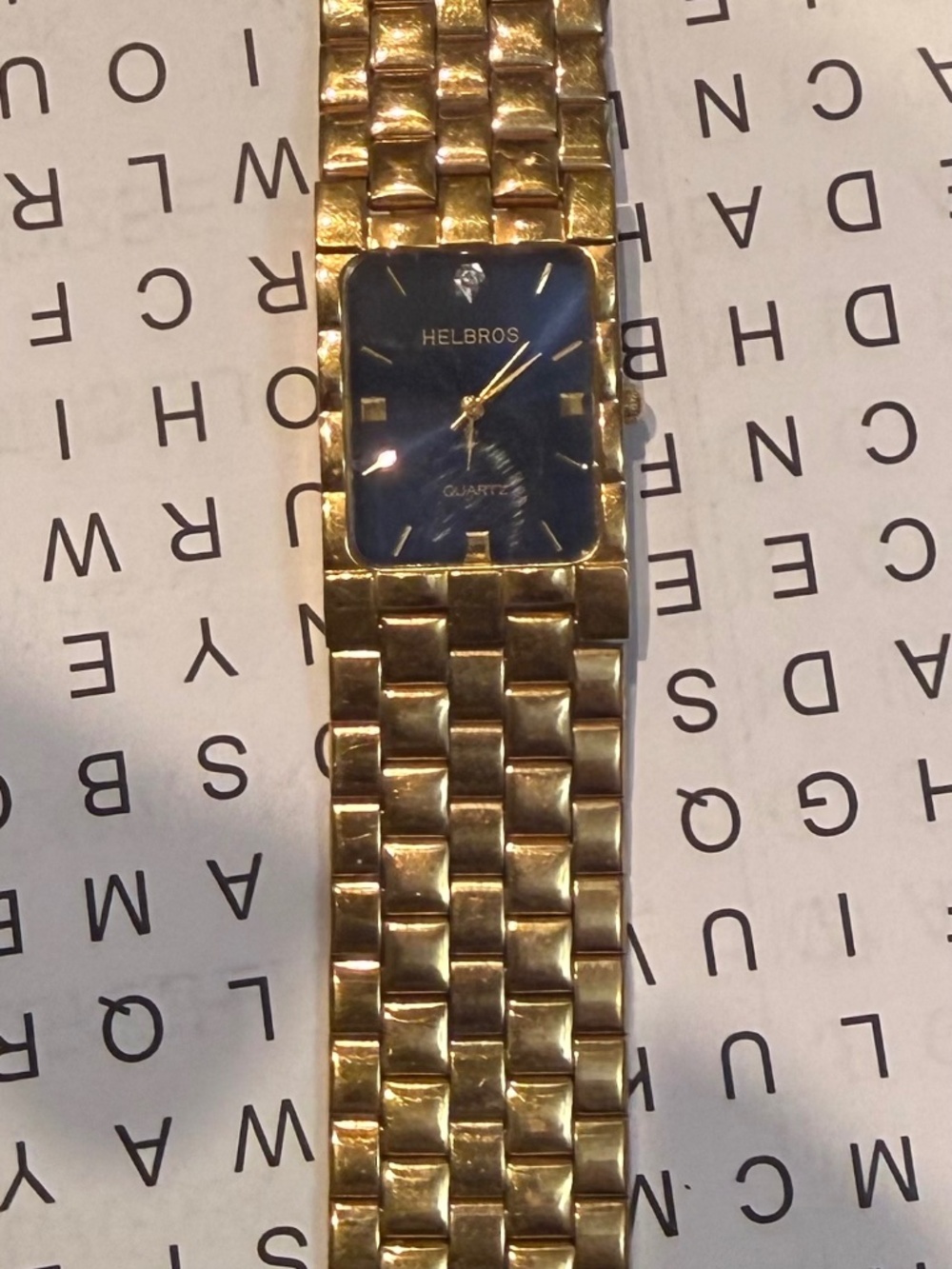 NIB Helbros Quartz Watch Vintage Women's Gold Tone Diamond Bezel  70’s Pulsar Le